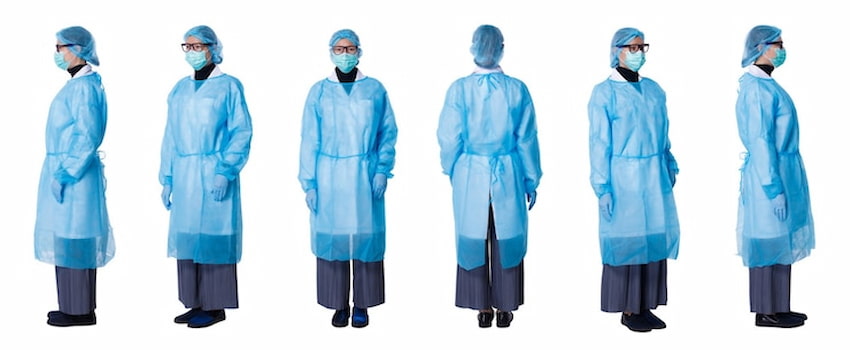 لباس بیمارستان یکبار مصرف مناسب تمام سایز ها با رنگ بندی مختلف